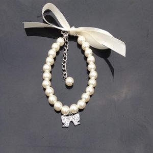 Rhinestone Pearl Dog Collar - PetCareSunday